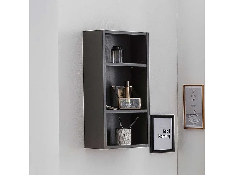 Landhausregal Badezimmer in Dunkelgrau 30 cm breit