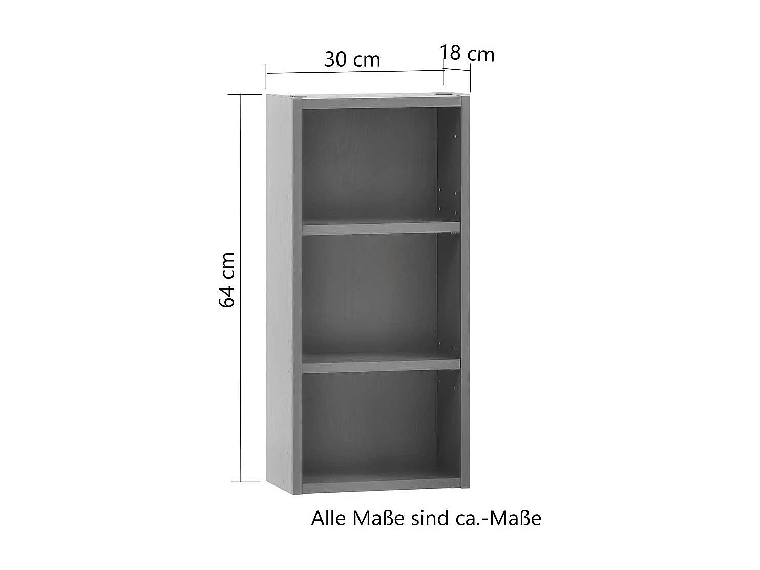 Landhausregal Badezimmer in Dunkelgrau 30 cm breit