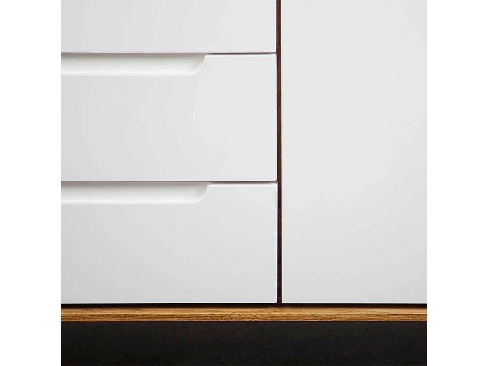 Wohnzimmer Sideboard in Weiß und Wildeiche modern