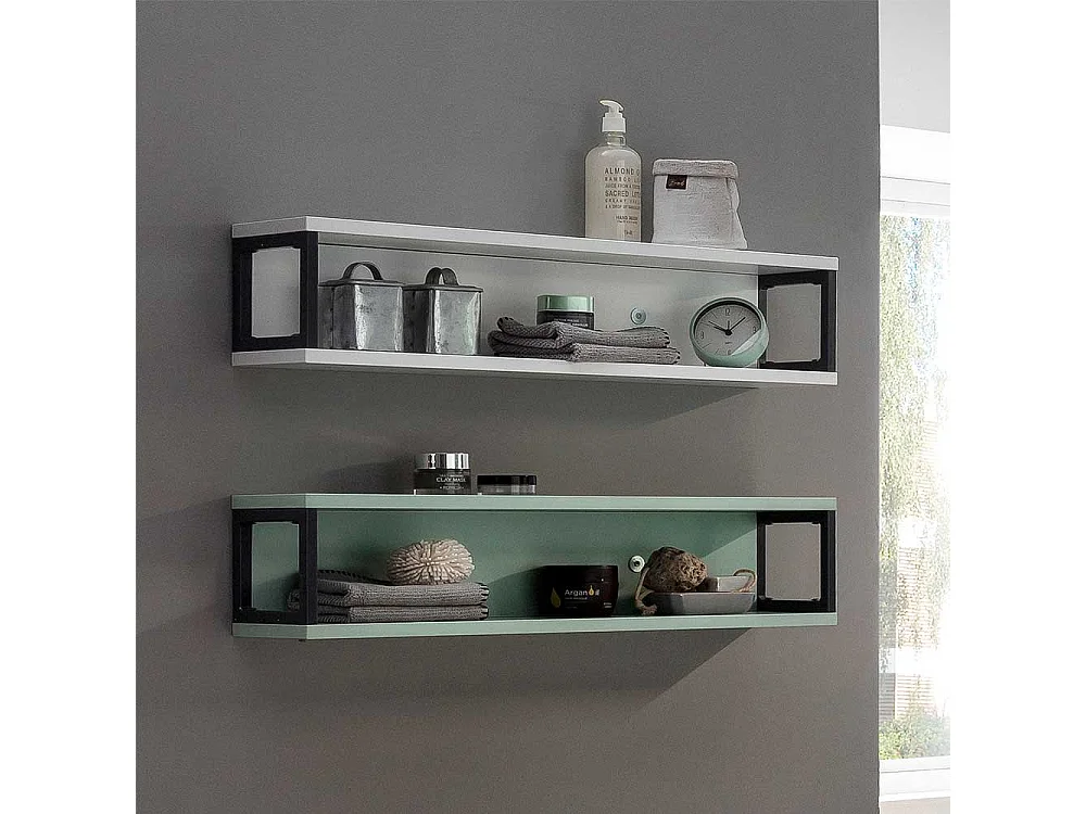 Badezimmer Hängeregal in Weiß und Anthrazit 70 cm breit