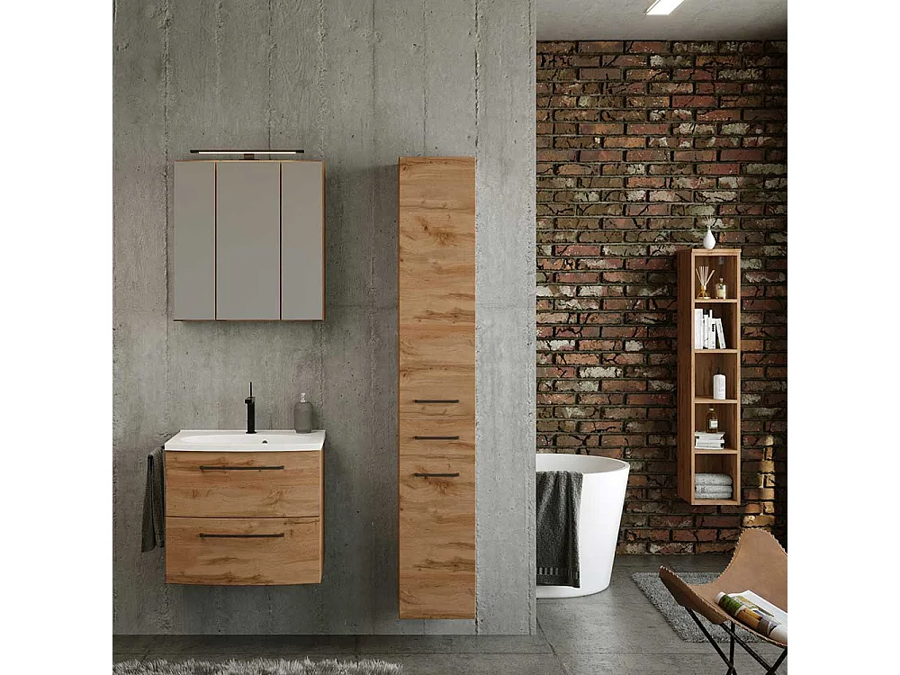 Badezimmerregal verstellbare Einlegeböden Wildeichefarben