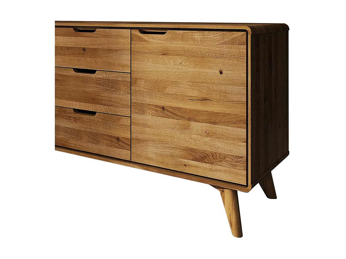 Holz Sideboard aus Wildeiche Massivholz 2 türig