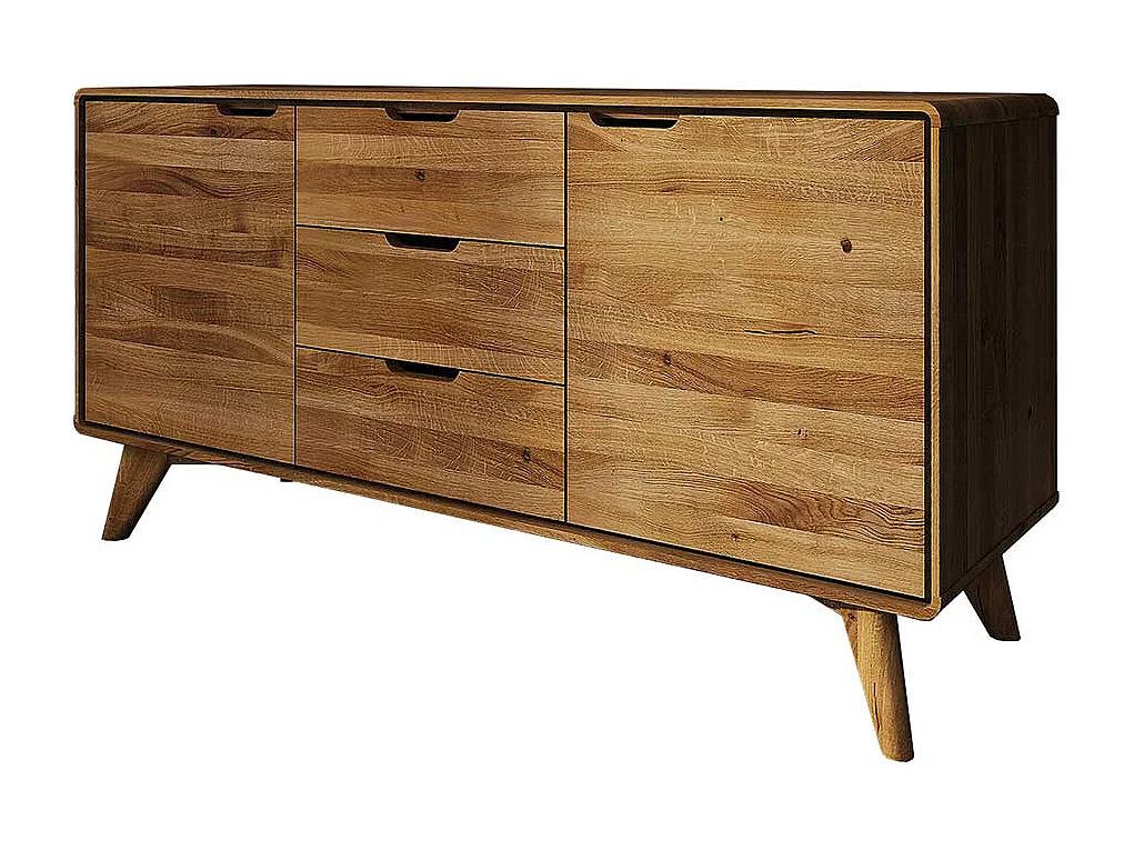 Holz Sideboard aus Wildeiche Massivholz 2 türig