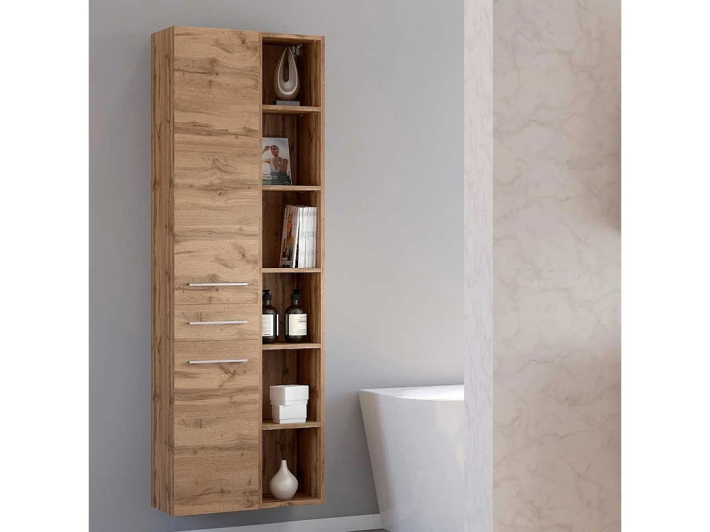 Bad Hängeregal in Wildeichefarben 25 cm breit