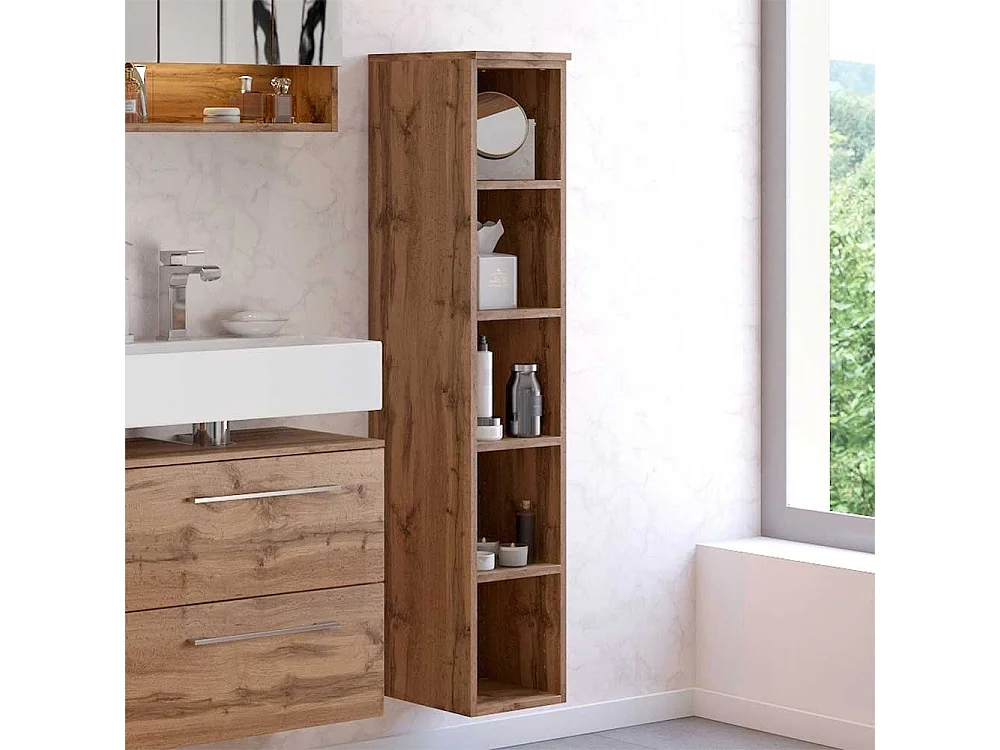 Badezimmer Hängeregal in Wildeichefarben 25 cm breit