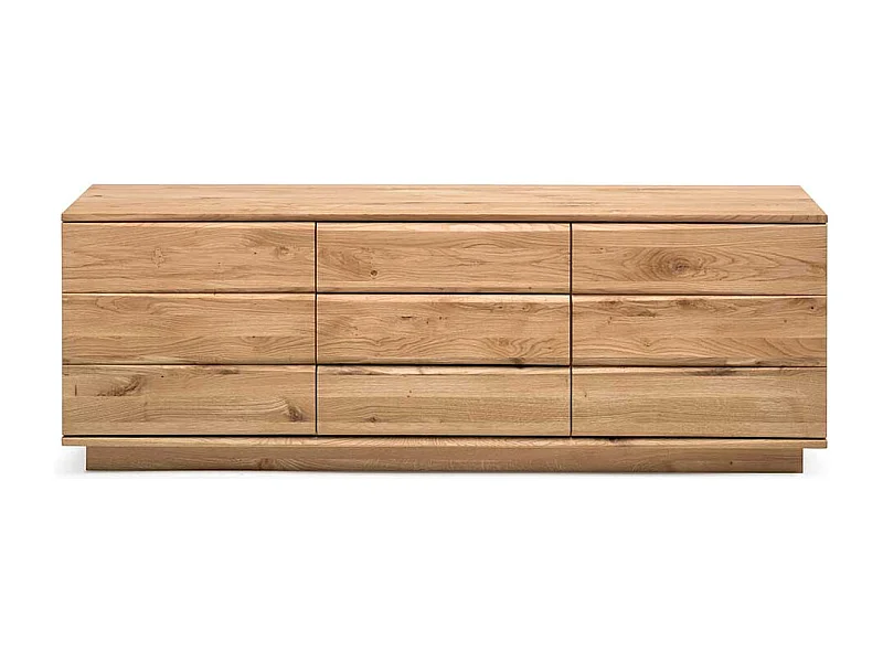 Schubladen Sideboard aus Eiche Massivholz 180 cm breit