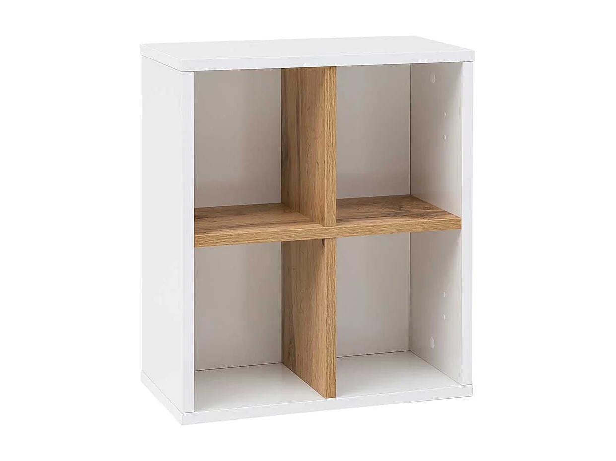 Bad Wandregal in Weiß und Eiche Made in Germany