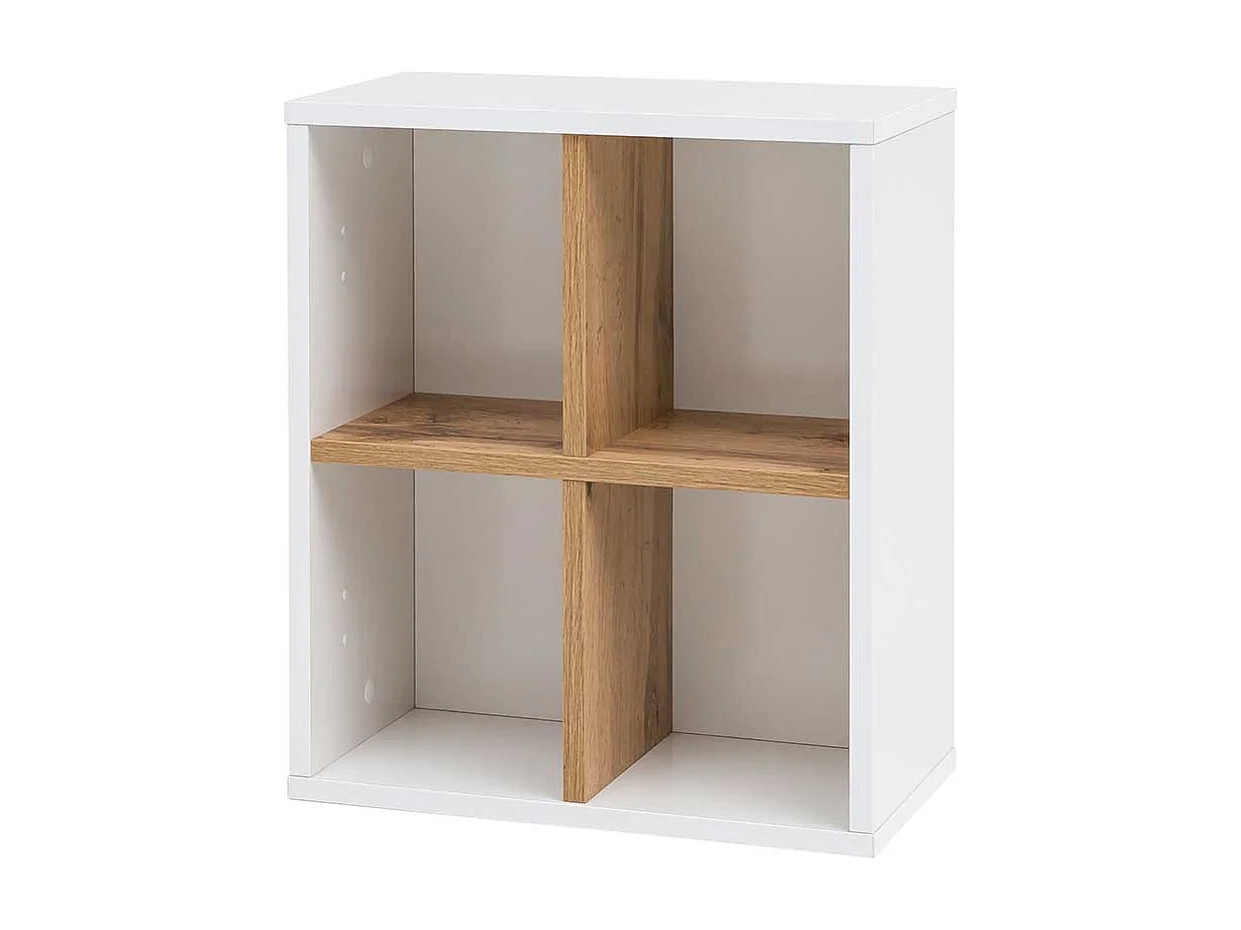 Bad Wandregal in Weiß und Eiche Made in Germany