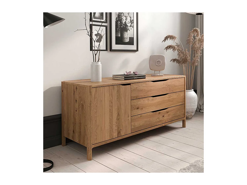 Sideboard Lowboard aus Wildeiche Massivholz mit drei Schubladen