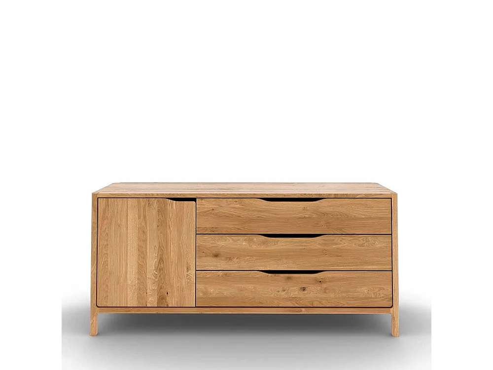 Sideboard Lowboard aus Wildeiche Massivholz mit drei Schubladen