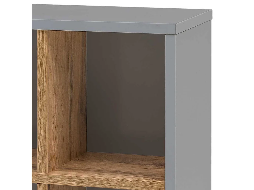 Bad Wandregal in Platingrau und Eichefarben 4 Fächer