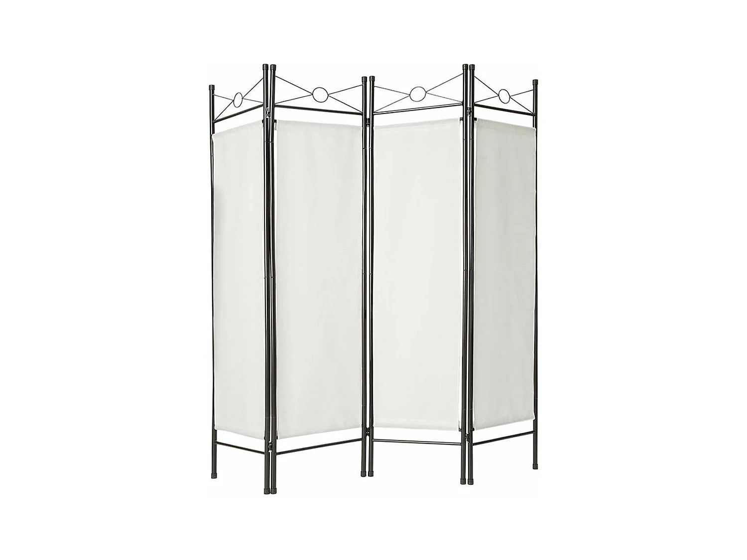 Paravent cloison blanc tissu tissu blanche 180 x 160 x 180 cm 08_0000442