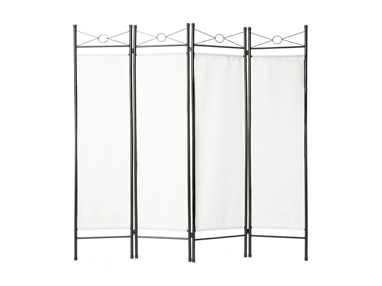 Paravent cloison blanc tissu tissu blanche 180 x 160 x 180 cm 08_0000442