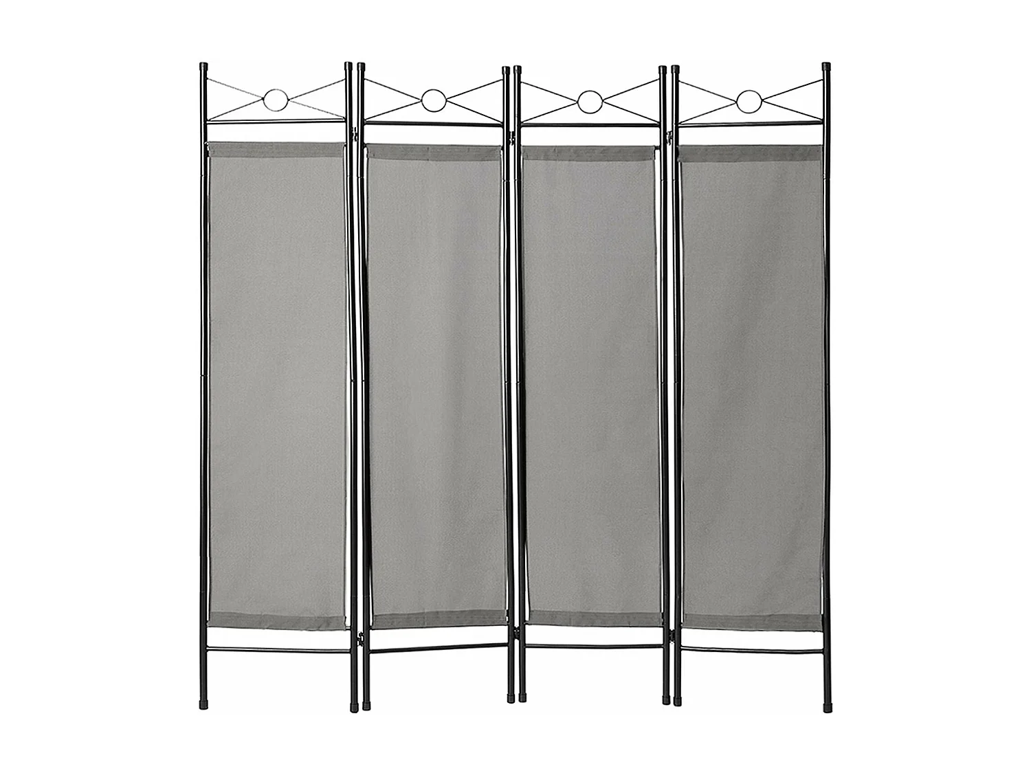 Paravent cloison tissu toile tissu grise 160 x 2.5 x 180 cm 08_0000318