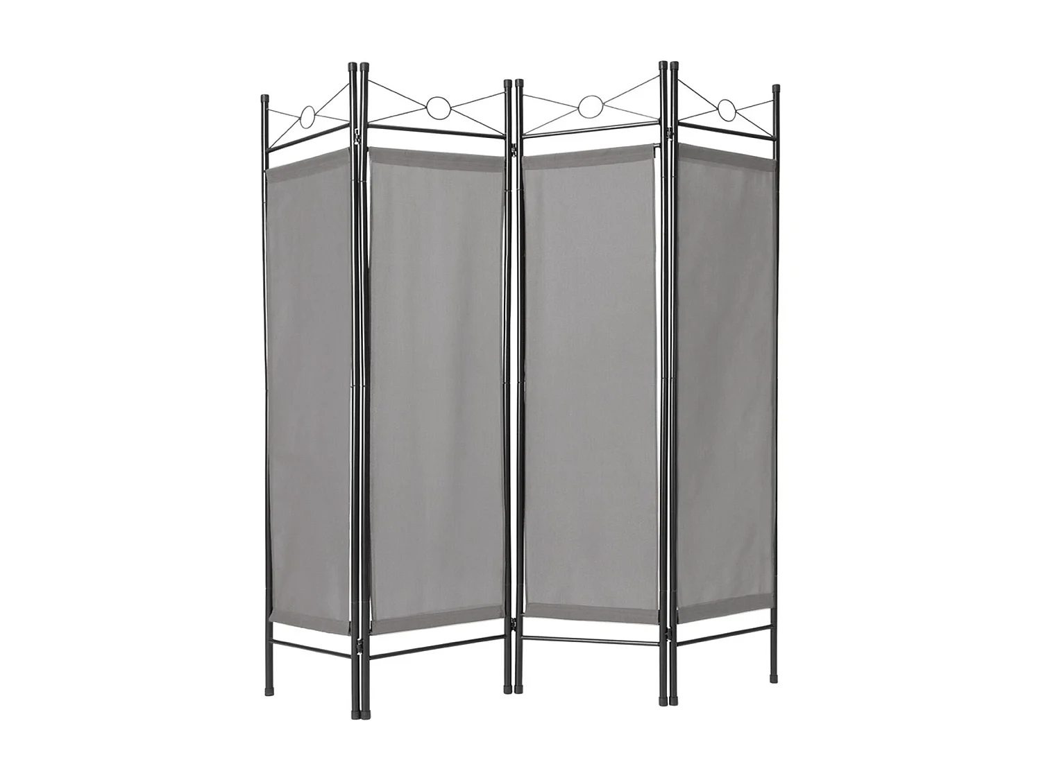 Paravent cloison tissu toile tissu grise 160 x 2.5 x 180 cm 08_0000318