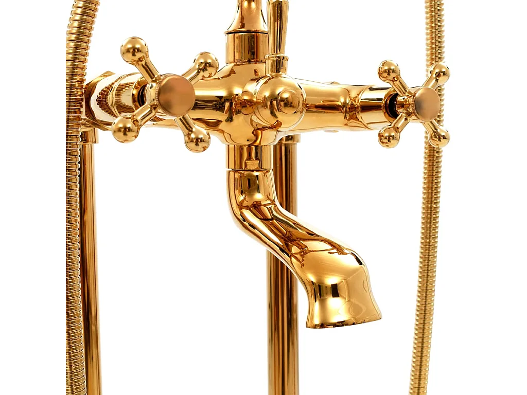 Rubinetto per vasca da bagno da pavimento in acciaio inossidabile 99,5 cm oro 02_0003479