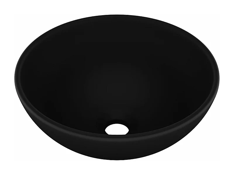 Lavabo bagno rotondo 32,5 x 14 cm ceramica nera opaca 02_0002717