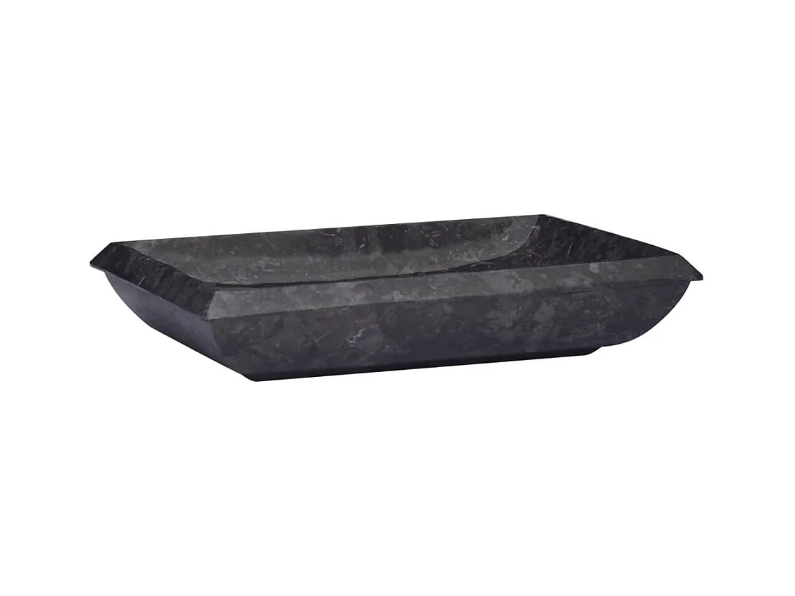 Lavabo sobre encimera, lavabo para baño, lavabo para baño, lavabo para baño, interior de casa, 50 x 35 cm, mármol negro 02_0002807