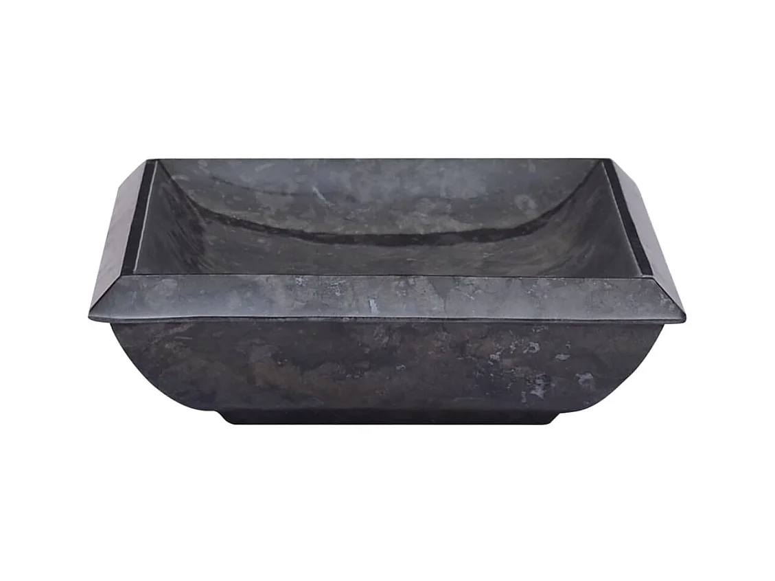 Lavabo sobre encimera, lavabo para baño, lavabo para baño, lavabo para baño, interior de casa, 50 x 35 cm, mármol negro 02_0002807