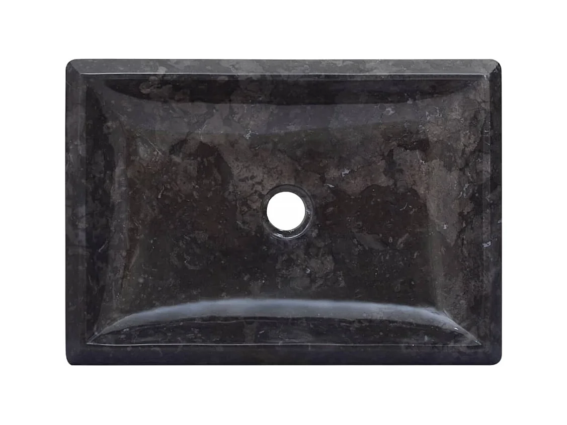 Lavabo sobre encimera, lavabo para baño, lavabo para baño, lavabo para baño, interior de casa, 50 x 35 cm, mármol negro 02_0002807