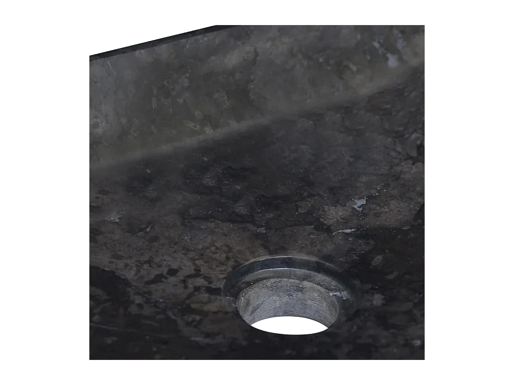 Lavabo sobre encimera, lavabo para baño, lavabo para baño, lavabo para baño, interior de casa, 50 x 35 cm, mármol negro 02_0002807