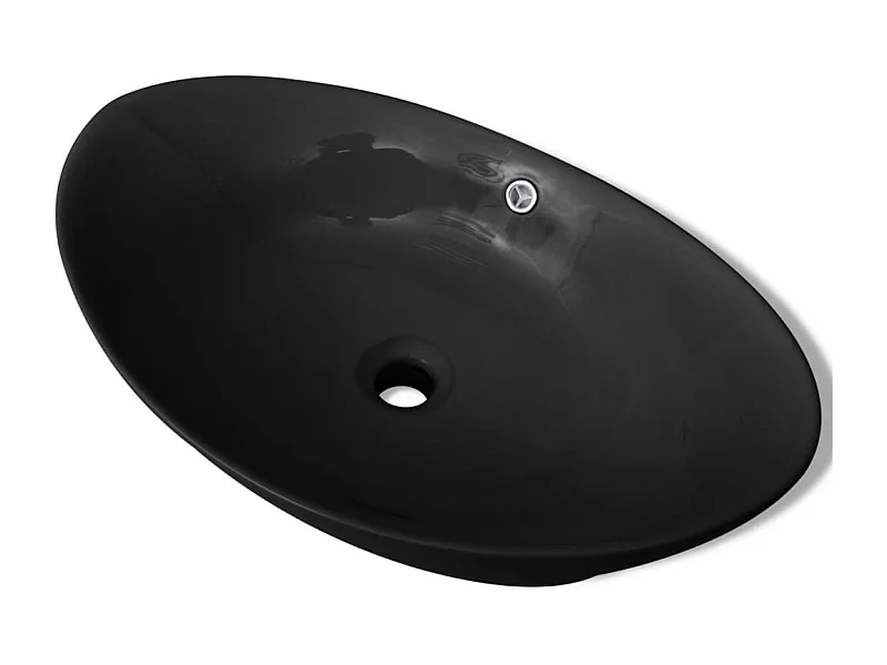 Lavabo bagno ovale con troppo pieno cm 59 ceramica nera 02_0002484
