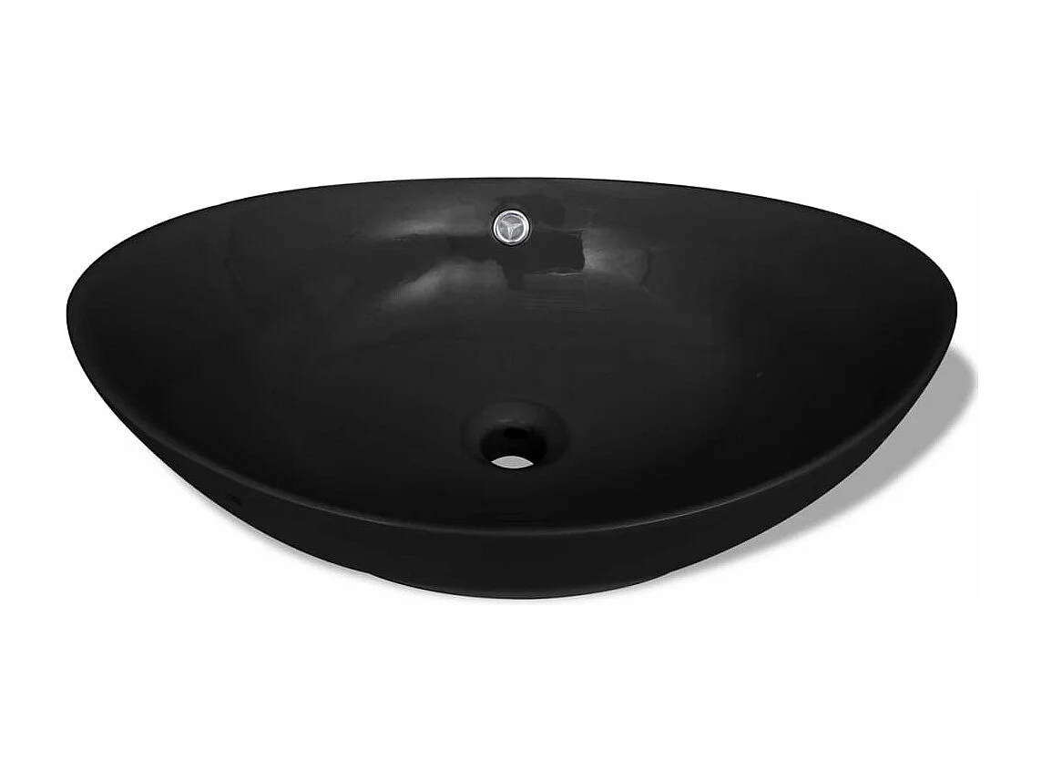 Lavabo bagno ovale con troppo pieno cm 59 ceramica nera 02_0002484