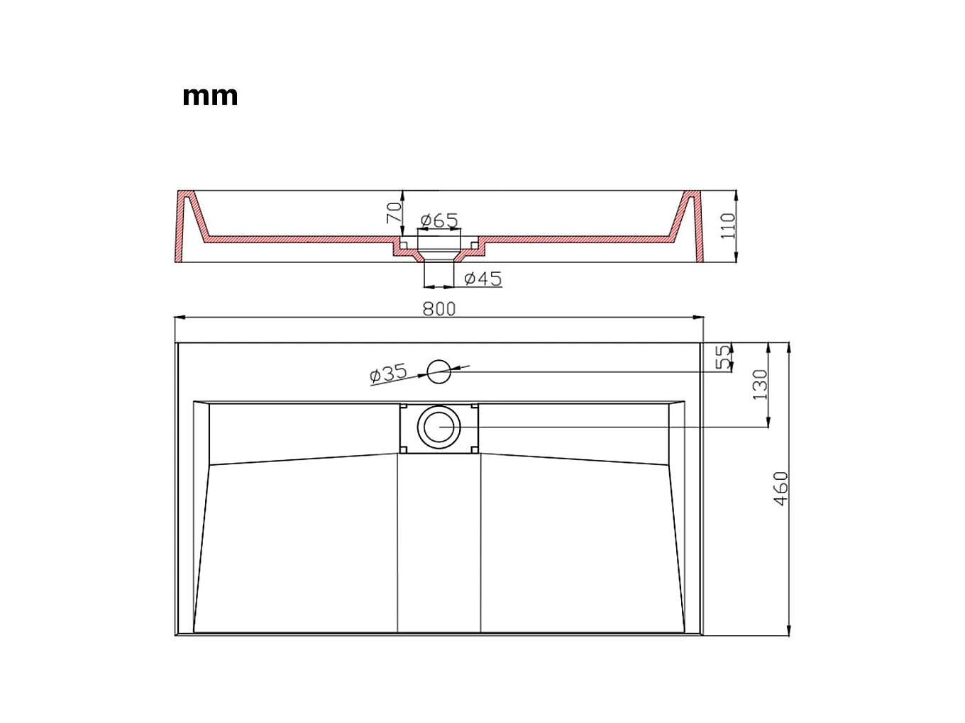 Lavabo salle de bain blanche 80 x 46 x 11 cm 02_0002634