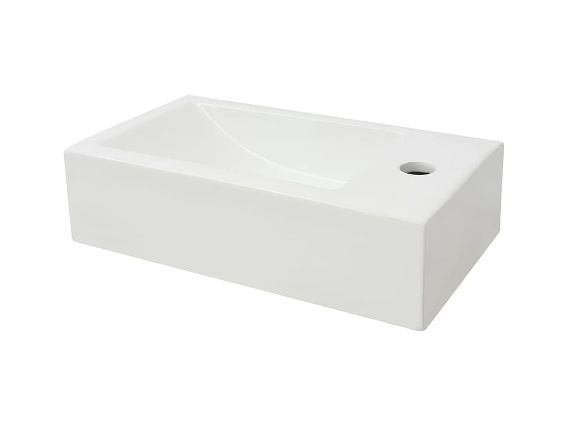 Vasque lavabo salle de blanche 46 x 25.5 x 12 cm 02_0002530