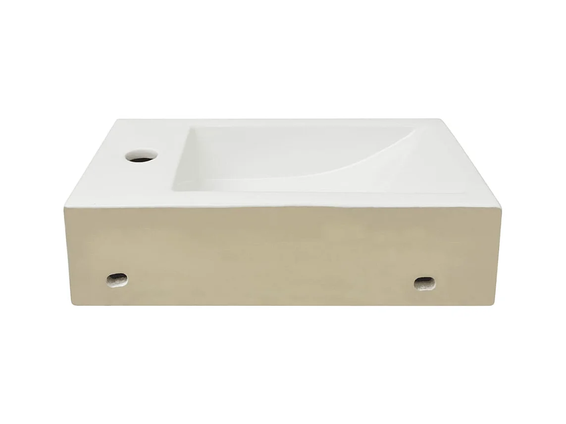 Vasque lavabo salle de blanche 46 x 25.5 x 12 cm 02_0002530