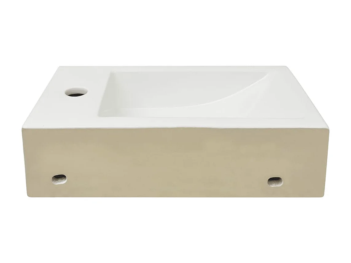 Pia de banheiro + furo para torneira 46 x 25,5 cm cerâmica branca 02_0002530