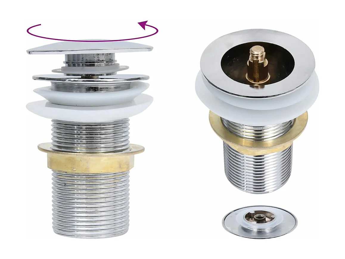 Lavandino da bagno diametro 42 cm con rubinetto e scarico a pulsante in vetro temperato 02_0002864