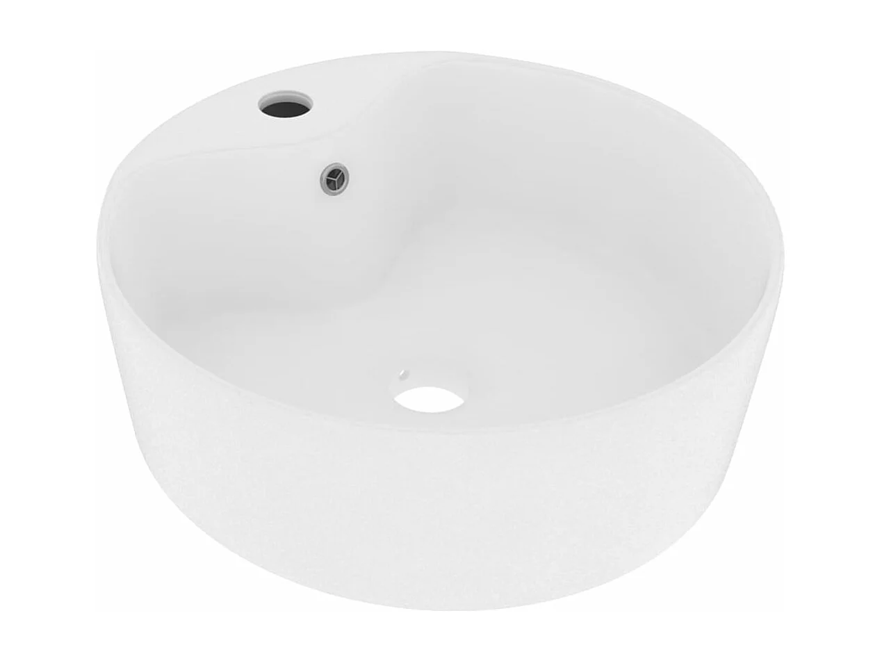 Lavabo di lusso con troppopieno da appoggio WC lavabo bagno stanza cosmetica casa 36 x 13 cm ceramica bianca opaca 02_0002773
