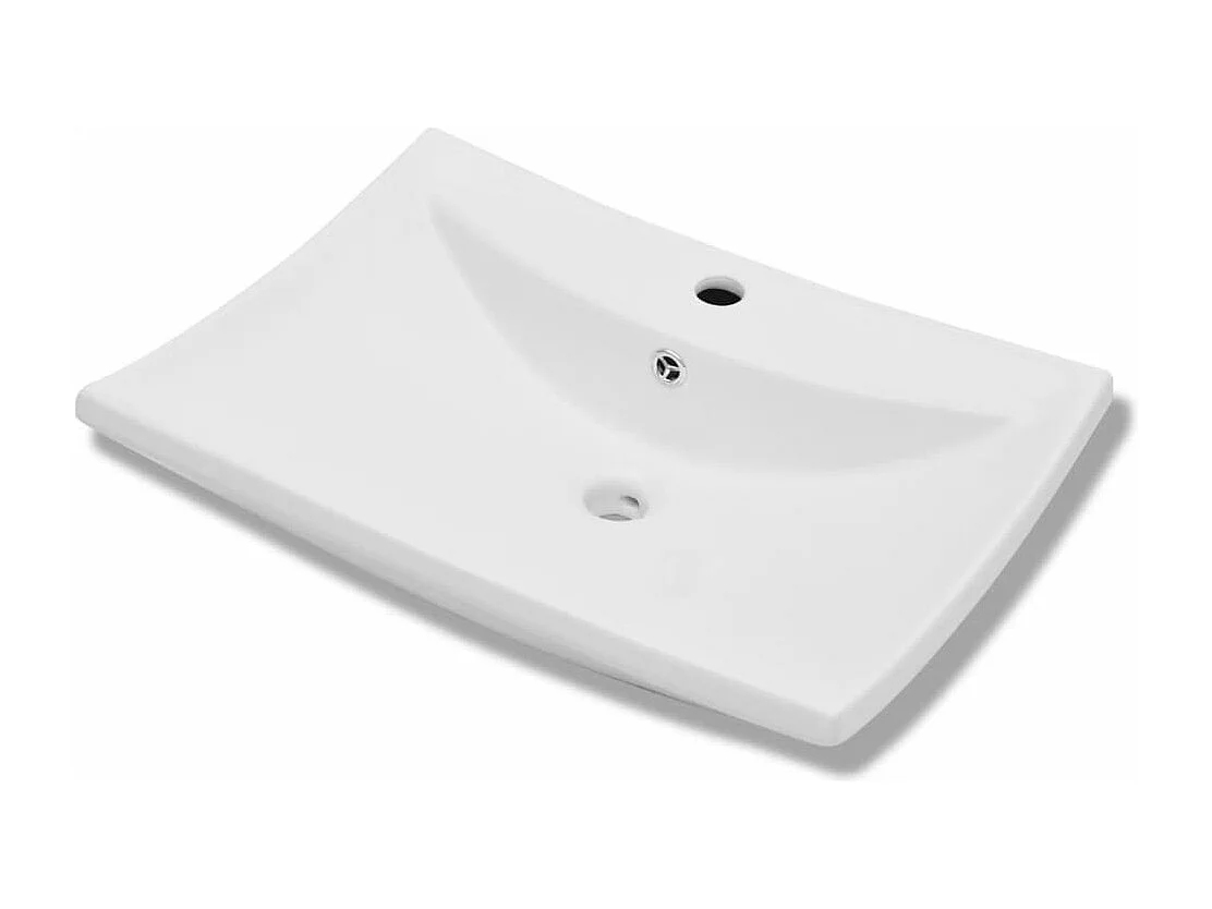 Lussuoso lavabo bagno rettangolare in ceramica 60 x 44 cm con troppopieno in ceramica bianca 02_0002488