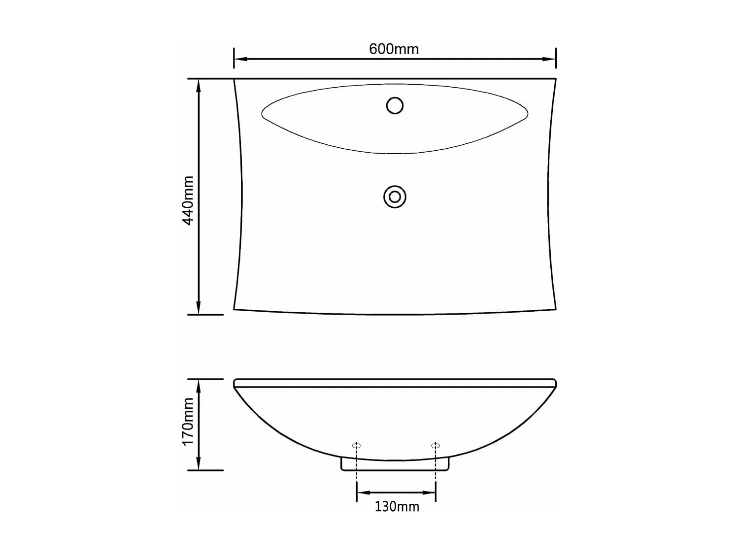 Lussuoso lavabo bagno rettangolare in ceramica 60 x 44 cm con troppopieno in ceramica bianca 02_0002488