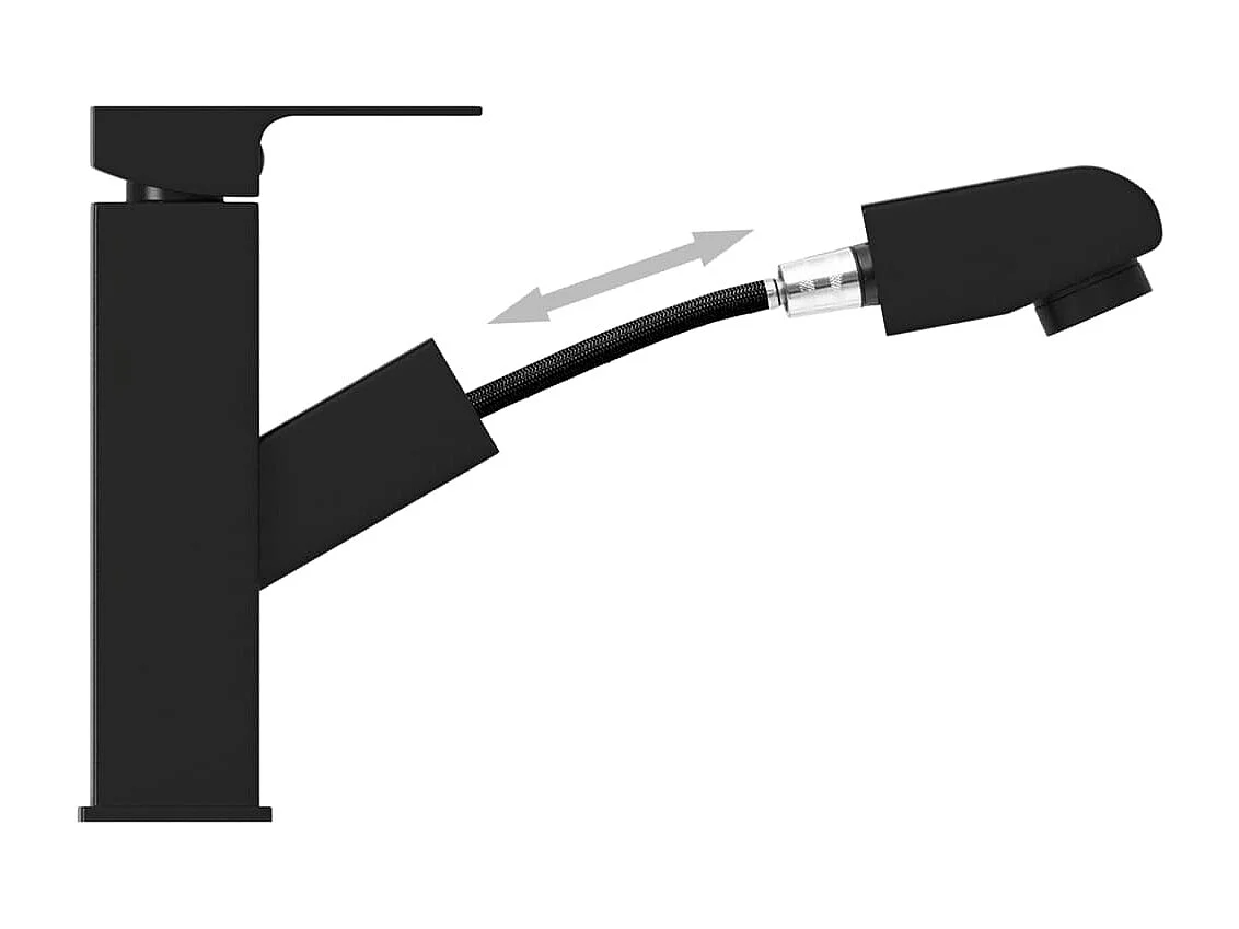 Grifo extraíble para lavabo de baño mezclador de lavabo acabado interior 157 x 172 mm negro 02_0003528