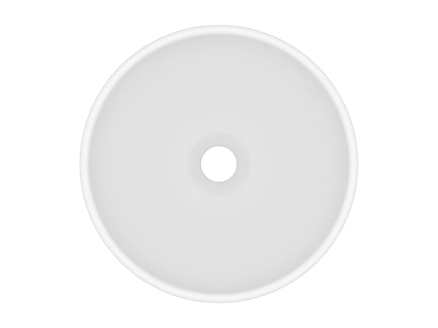 Lavabo redondo de lujo para baño, encimera, lavabo para tocador, sala de cosméticos, diámetro interior 32,5 cm, cerámica blanca mate 02_0002707