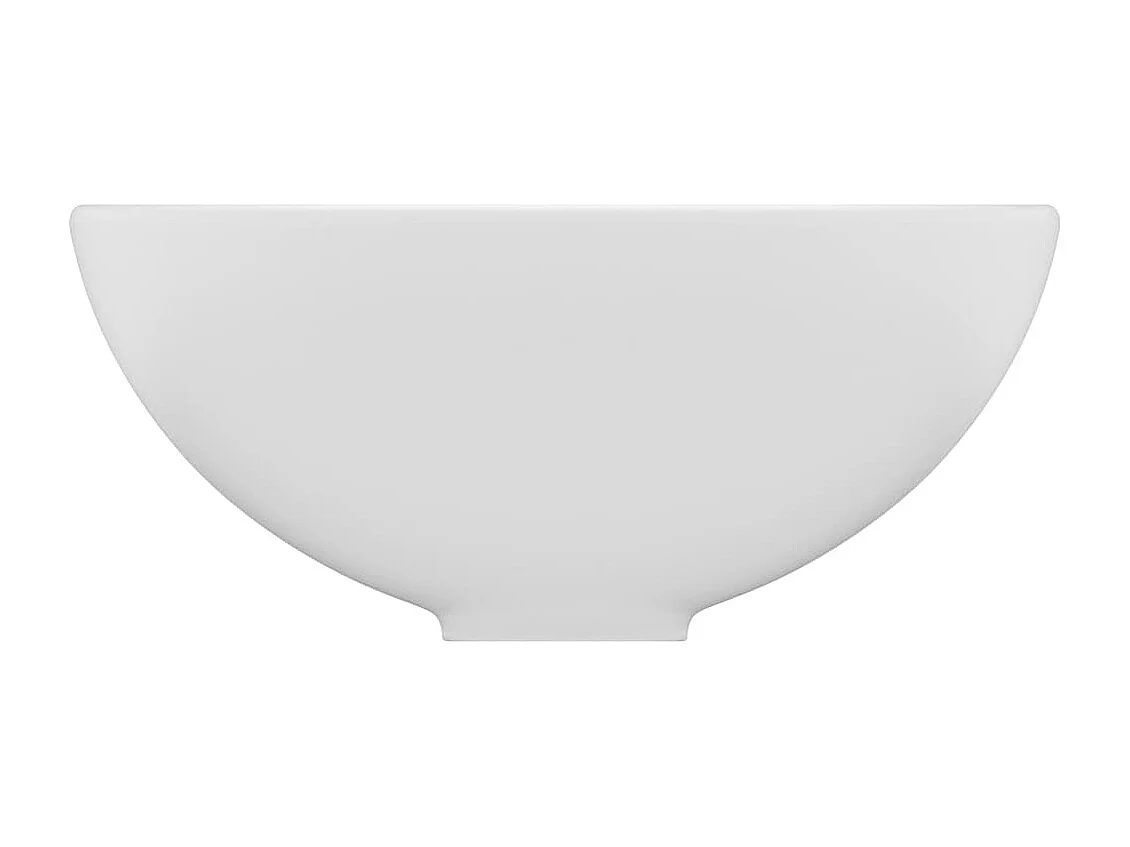 Lavabo redondo de lujo para baño, encimera, lavabo para tocador, sala de cosméticos, diámetro interior 32,5 cm, cerámica blanca mate 02_0002707