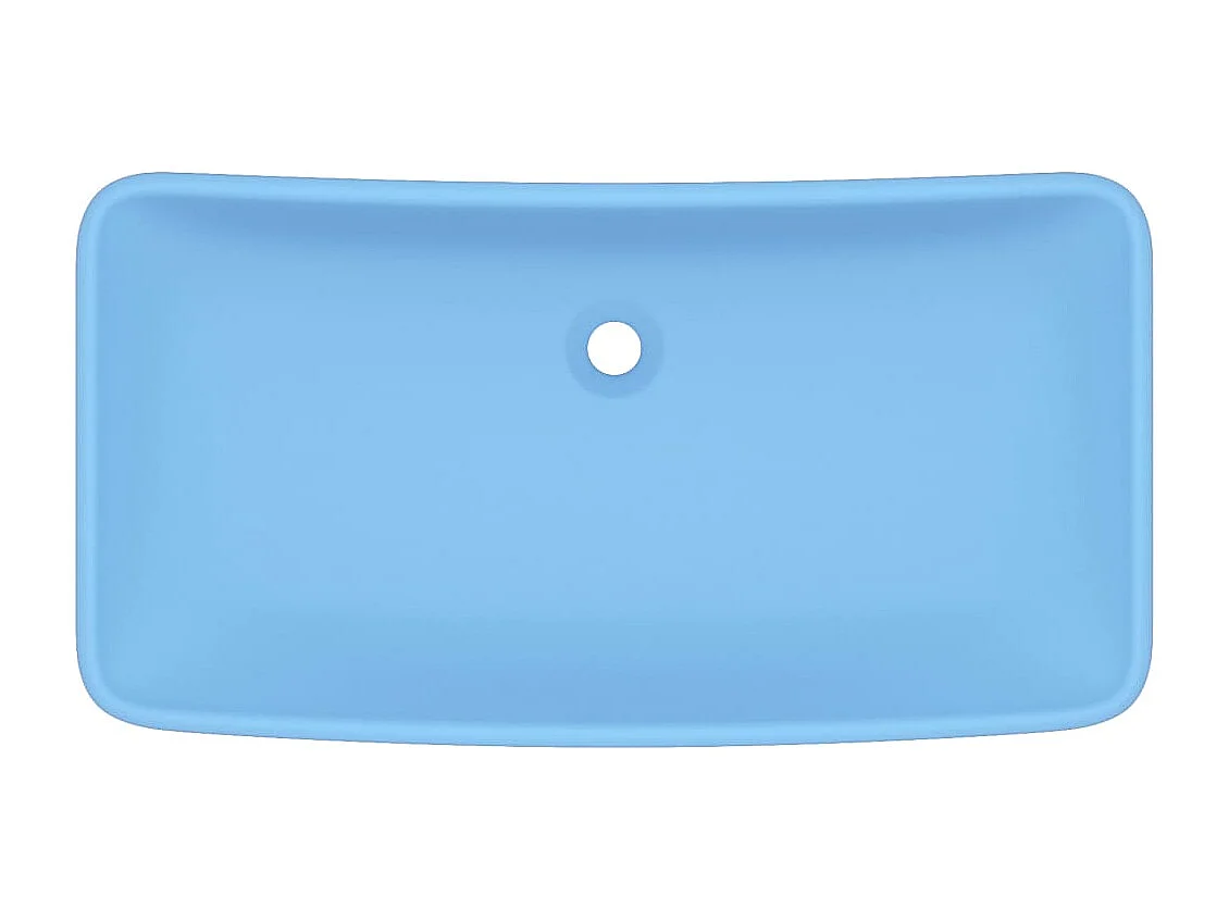 Lavabo rectangular de lujo sobre encimera, lavabo para baño, sala de cosmética, hogar, 71 x 38 cm, cerámica azul claro mate 02_0002698