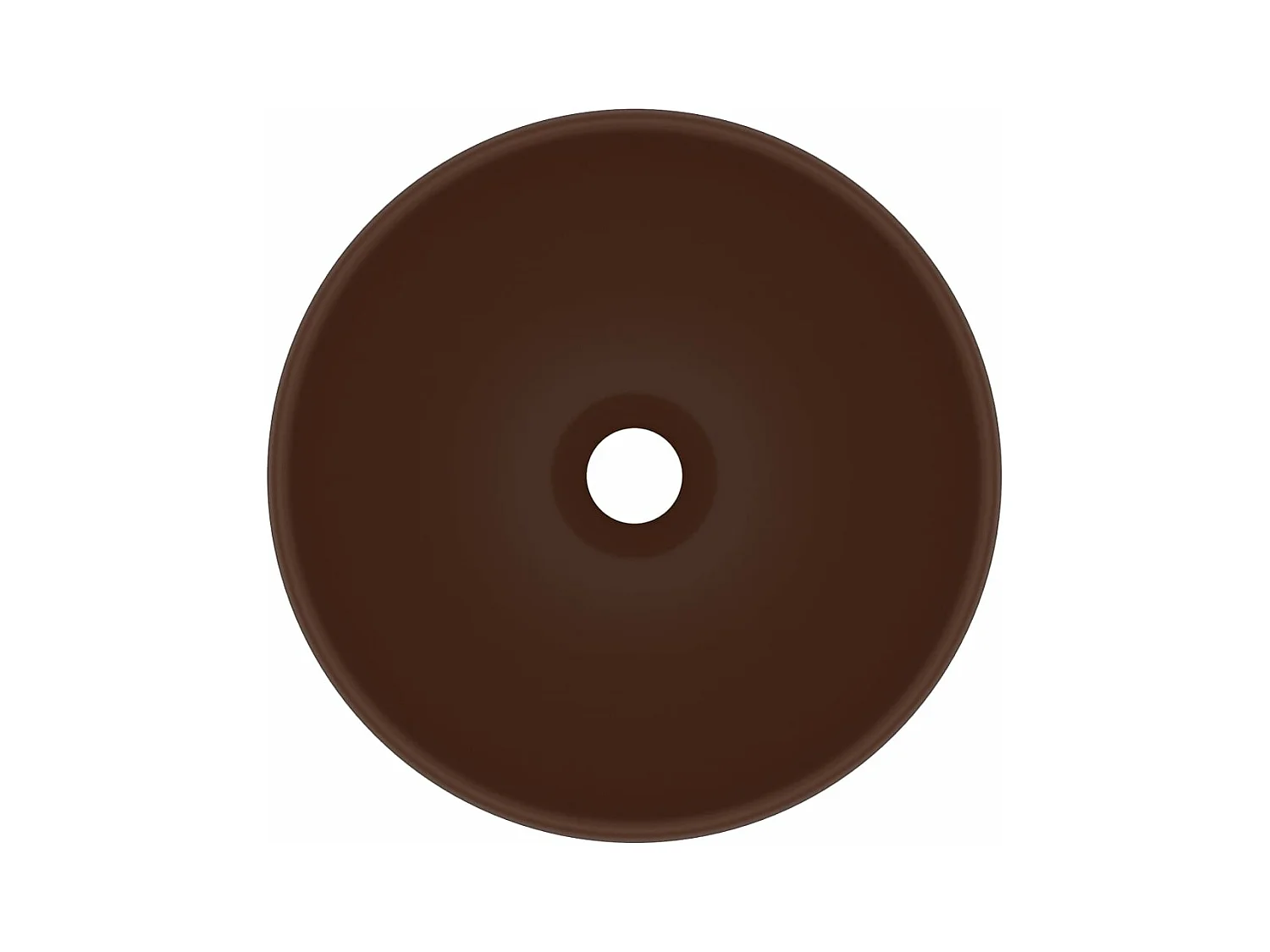 Lavabo redondo de lujo para baño, lavabo sobre encimera, lavabo para tocador, interior para sala de cosmética, 32,5 x 14 cm, cerámica marrón oscuro mate 02_0002715
