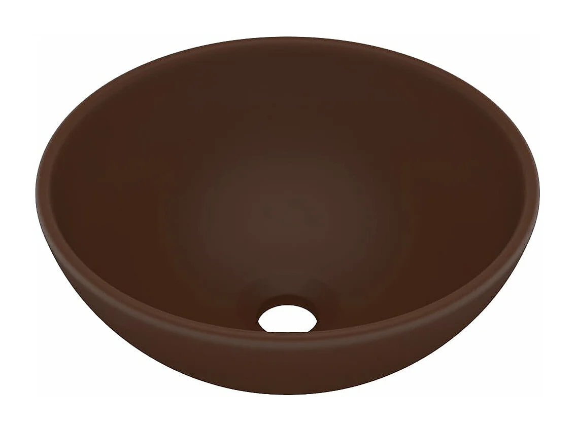 Lavabo rond de luxe marron 32.5 x 32.5 x 14 cm 02_0002715