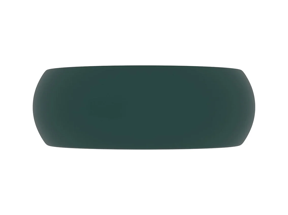 Pia redonda de luxo bancada vaso sanitário lavatório banheiro cozinha vestiário interior de casa 40 x 15 cm cerâmica verde escura fosca 02_0002745