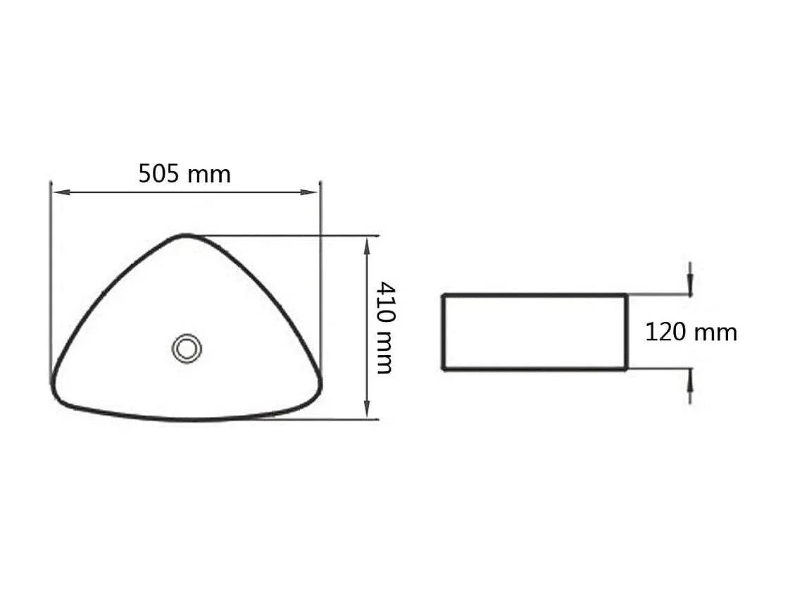 Pia triangular de cerâmica lavatório banheiro 50,5 cm branco 02_0002532