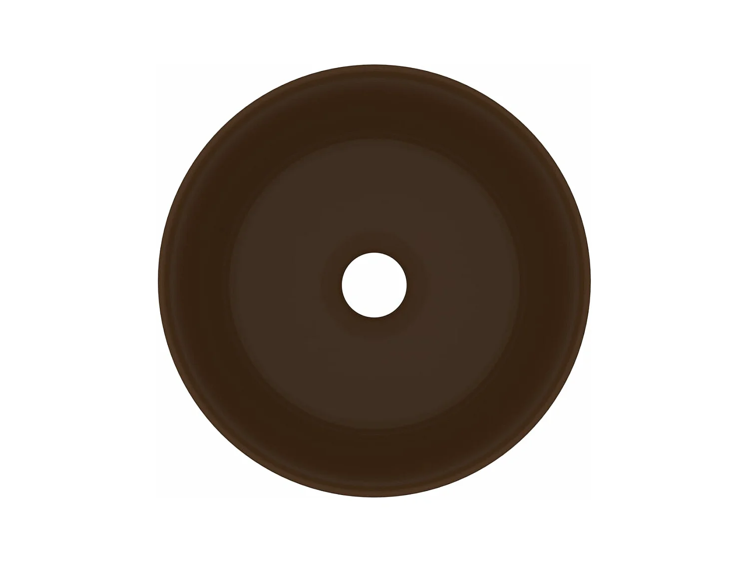 Lavabo redondo de lujo sobre encimera, lavabo, baño, guardarropa, cocina, interior 40 x 15 cm, cerámica marrón oscuro mate 02_0002759