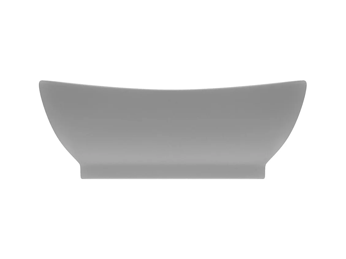 Lavabo ovale à trop-plein grise 58.5 x 39 x 21 cm 02_0002680