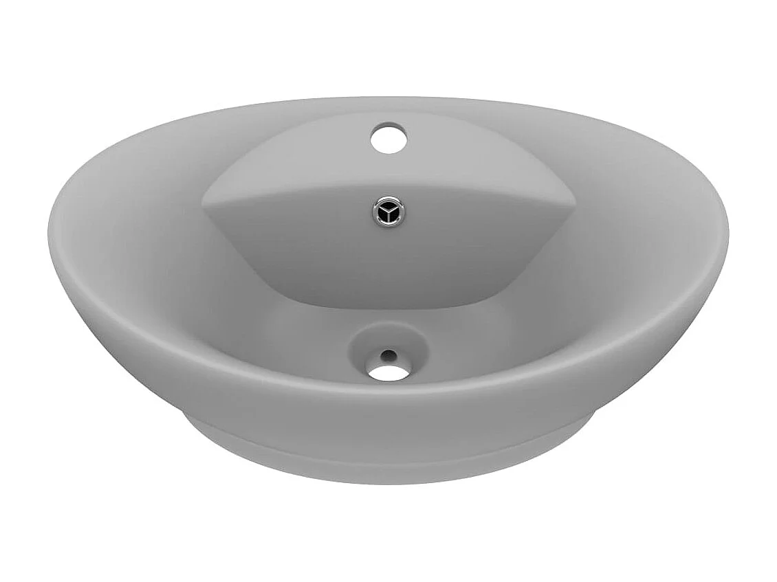 Lavabo ovale à trop-plein grise 58.5 x 39 x 21 cm 02_0002680