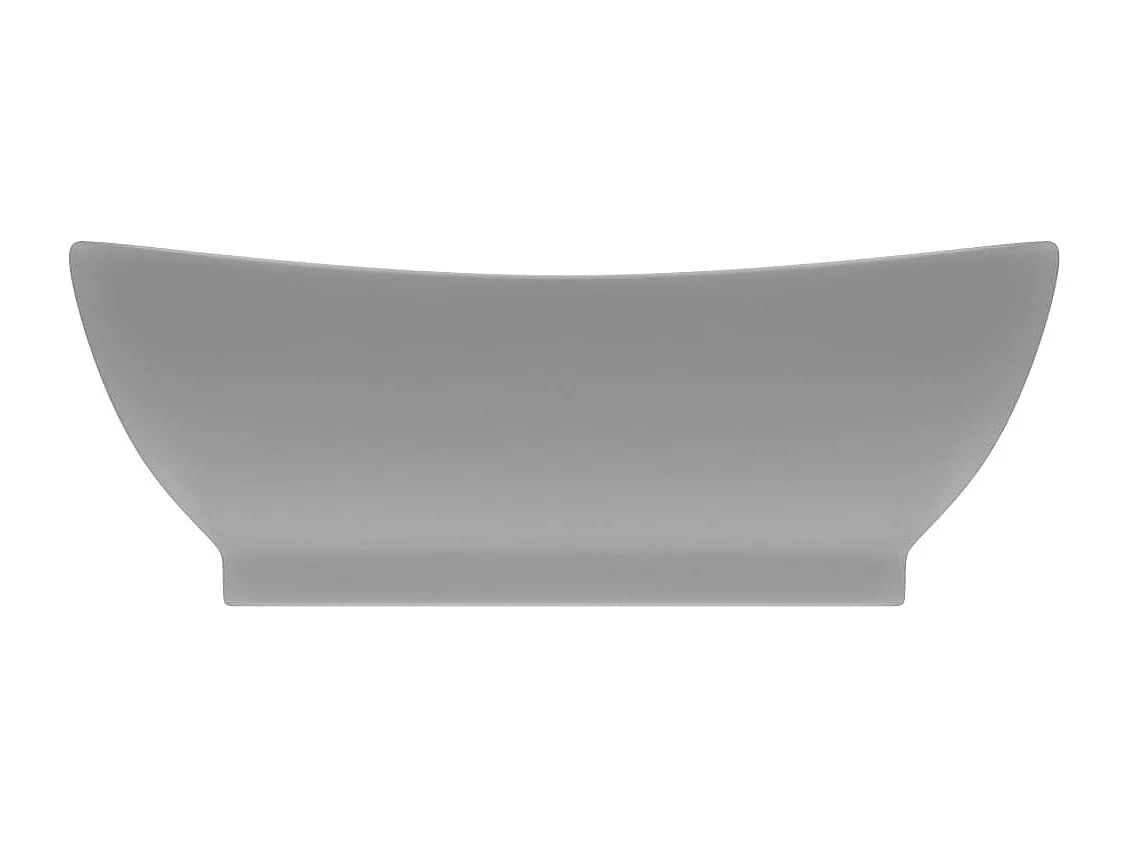 Lavabo ovale à trop-plein grise 58.5 x 39 x 21 cm 02_0002680