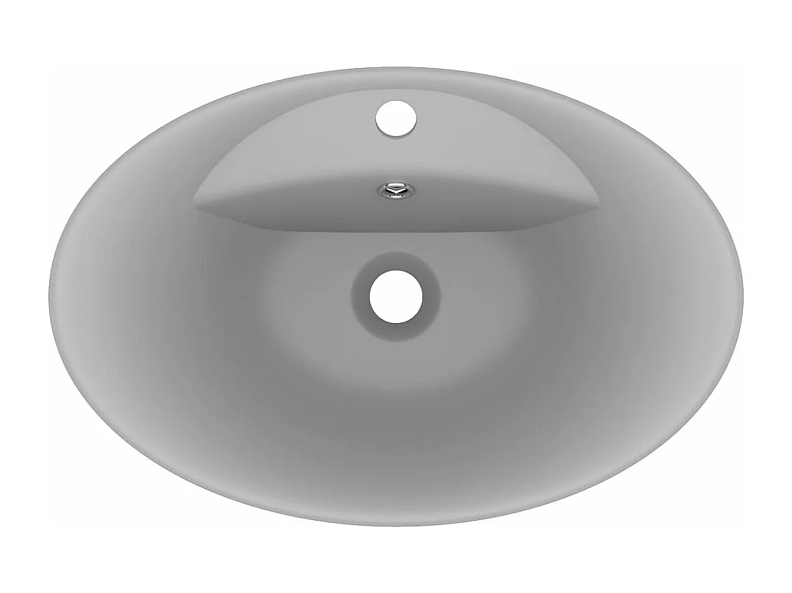 Lavabo ovale à trop-plein grise 58.5 x 39 x 21 cm 02_0002680