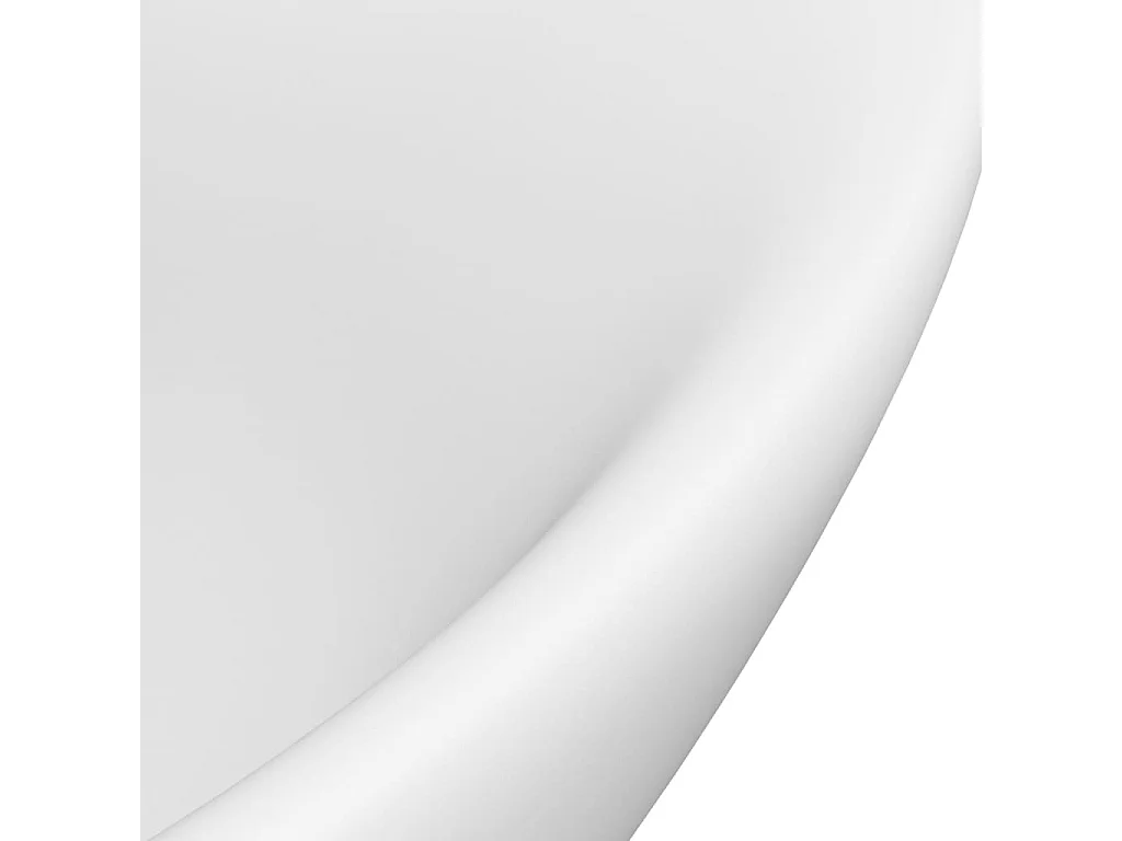 Lavatório oval de luxo com transbordamento, bancada, lavatório, banheiro, interior de casa, 58,5 x 39 cm, cerâmica branca fosca 02_0002674