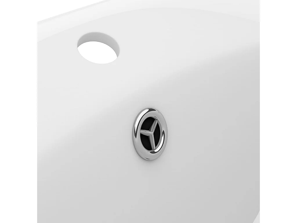 Lavatório oval de luxo com transbordamento, bancada, lavatório, banheiro, interior de casa, 58,5 x 39 cm, cerâmica branca fosca 02_0002674